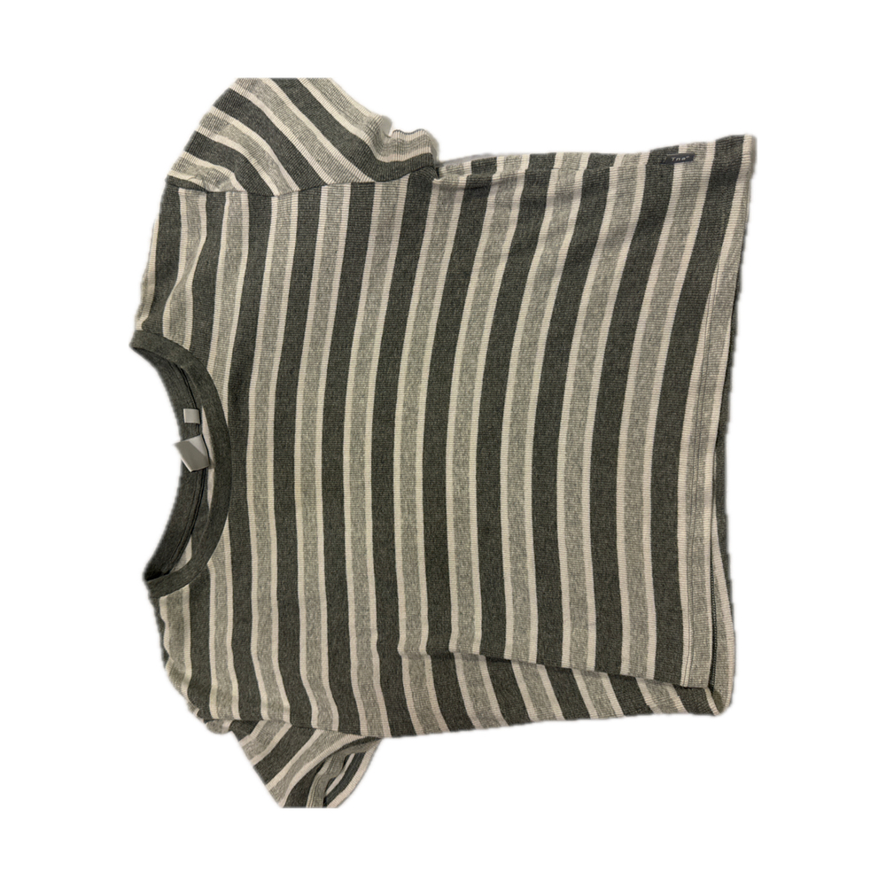 Tna Gray and White Striped Short Sleeve T-Shirt - Size 2XL